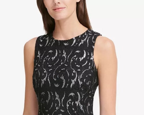 Tommy Hilfiger Women's Lace Fit & Flare Dress Silver Size 16