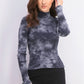 Planet Gold Juniors' Tie-Dye Mock Neck Top Black Size Small