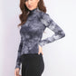 Planet Gold Juniors' Tie-Dye Mock Neck Top Black Size Small