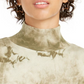 Planet Gold Juniors' Tie-Dye Mock Neck Top Green Size X-Small