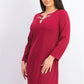 Tommy Hilfiger Women's Scuba Crepe Grommet Top Pocket Dress Red Size 4