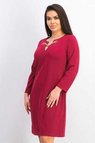 Tommy Hilfiger Women's Scuba Crepe Grommet Top Pocket Dress Red Size 4