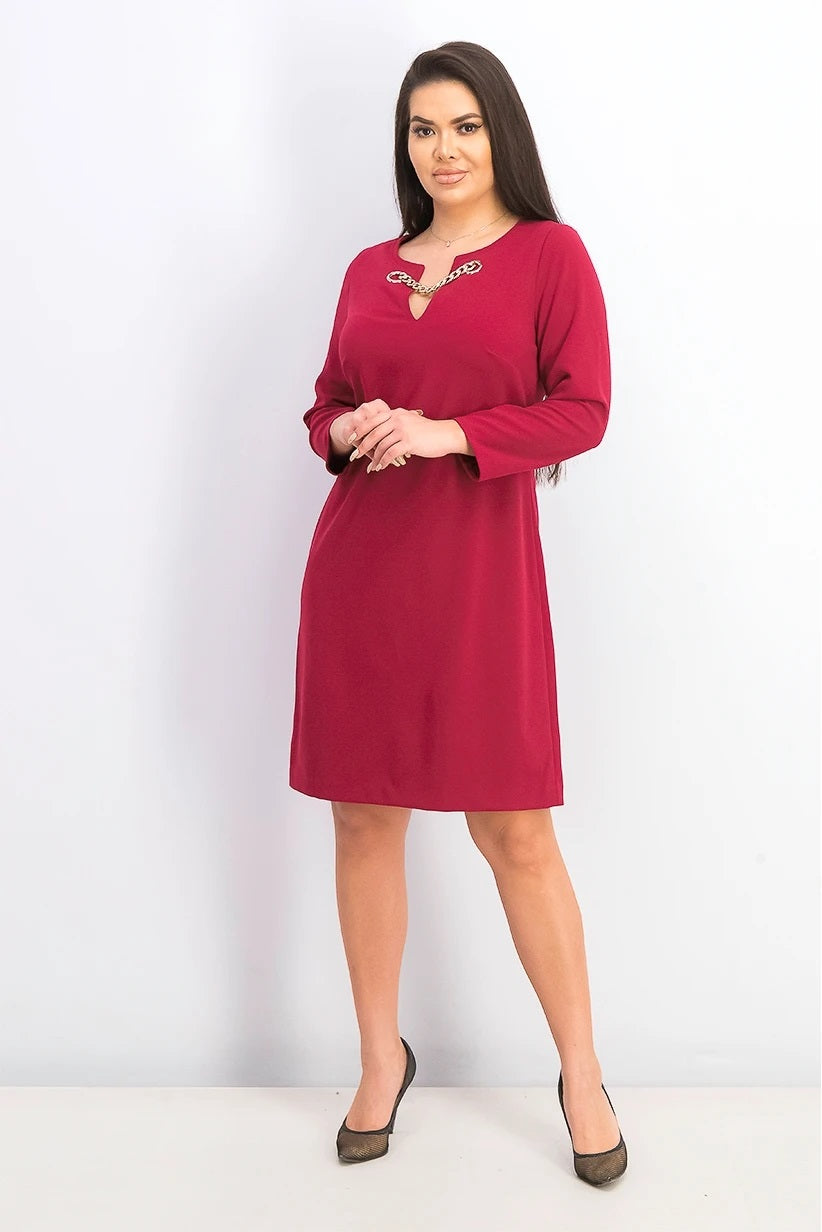 Tommy Hilfiger Women's Scuba Crepe Grommet Top Pocket Dress Red Size 4