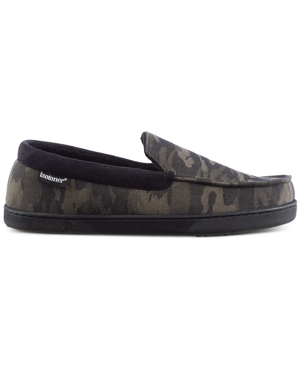 Isotoner Signature Men's  Camo Faux-Suede Moccasins with Memory Foam Size 9.5-10.5