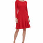 Tommy Hilfiger Women's Asymmetrical Fit & Flare Dress Red Size 12