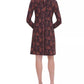 Tommy Hilfiger Women's Paisley Mock-Neck Dress Blue Size 14