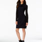 Tommy Hilfiger Women's Cowlneck Solid Sweater Dress Black Size Medium