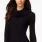 Tommy Hilfiger Women's Cowlneck Solid Sweater Dress Black Size Medium