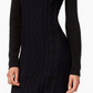 Tommy Hilfiger Women's Cowlneck Solid Sweater Dress Black Size Medium
