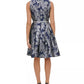 Tommy Hilfiger Women's Jacquard Fit & Flare Dress Blue Size 12