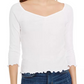 Planet Gold Junior's Ribbed Sweetheart Top White Size Large