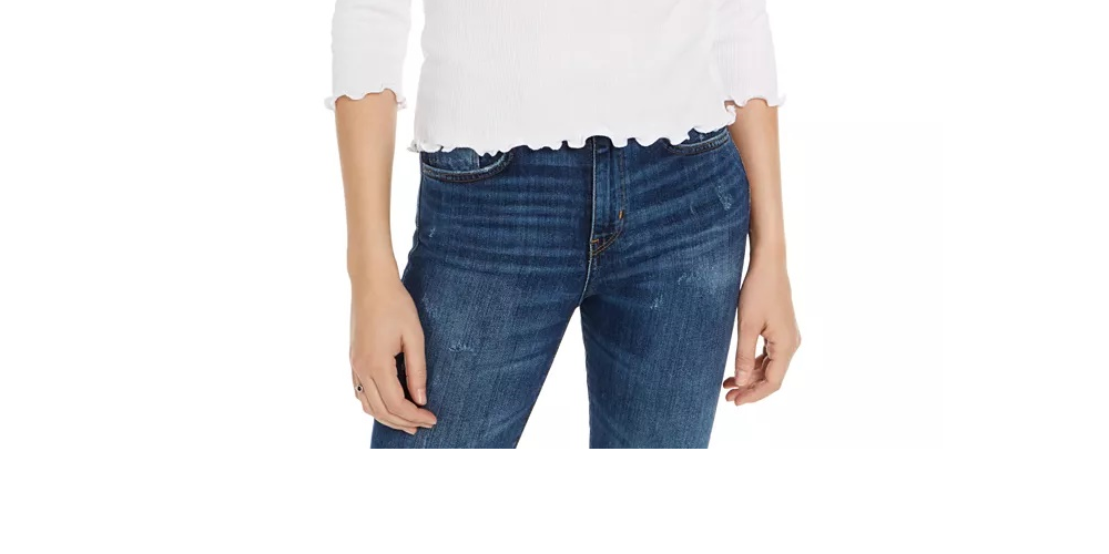 Planet Gold Junior's Ribbed Sweetheart Top White Size Large