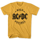 American Classics Men's Acdc High Voltage Graphic T-Shirt Yellow Size XX Large