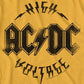 American Classics Men's Acdc High Voltage Graphic T-Shirt Yellow Size XX Large
