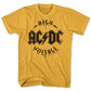 Men's Acdc High Voltage Graphic T-Shirt Yellow Size Large