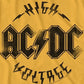 Men's Acdc High Voltage Graphic T-Shirt Yellow Size Large