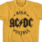 Men's Acdc High Voltage Graphic T-Shirt Med Yellow Size Extra Large