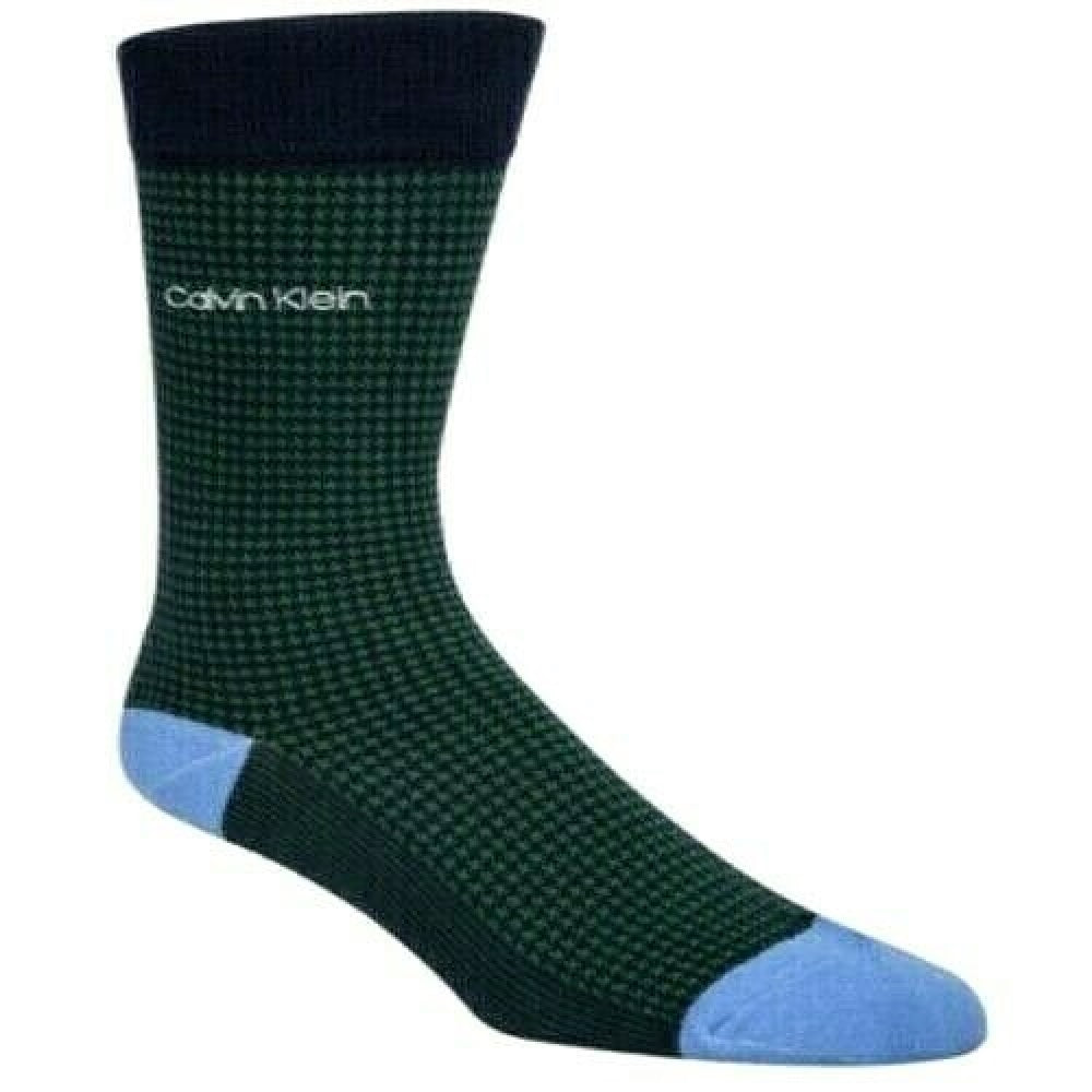 Calvin Klein Men's Houndstooth Crew Socks Green Size Regular