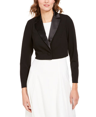 Adrianna Papell Women's Notched-Lapel Bolero Jacket Black Size 00