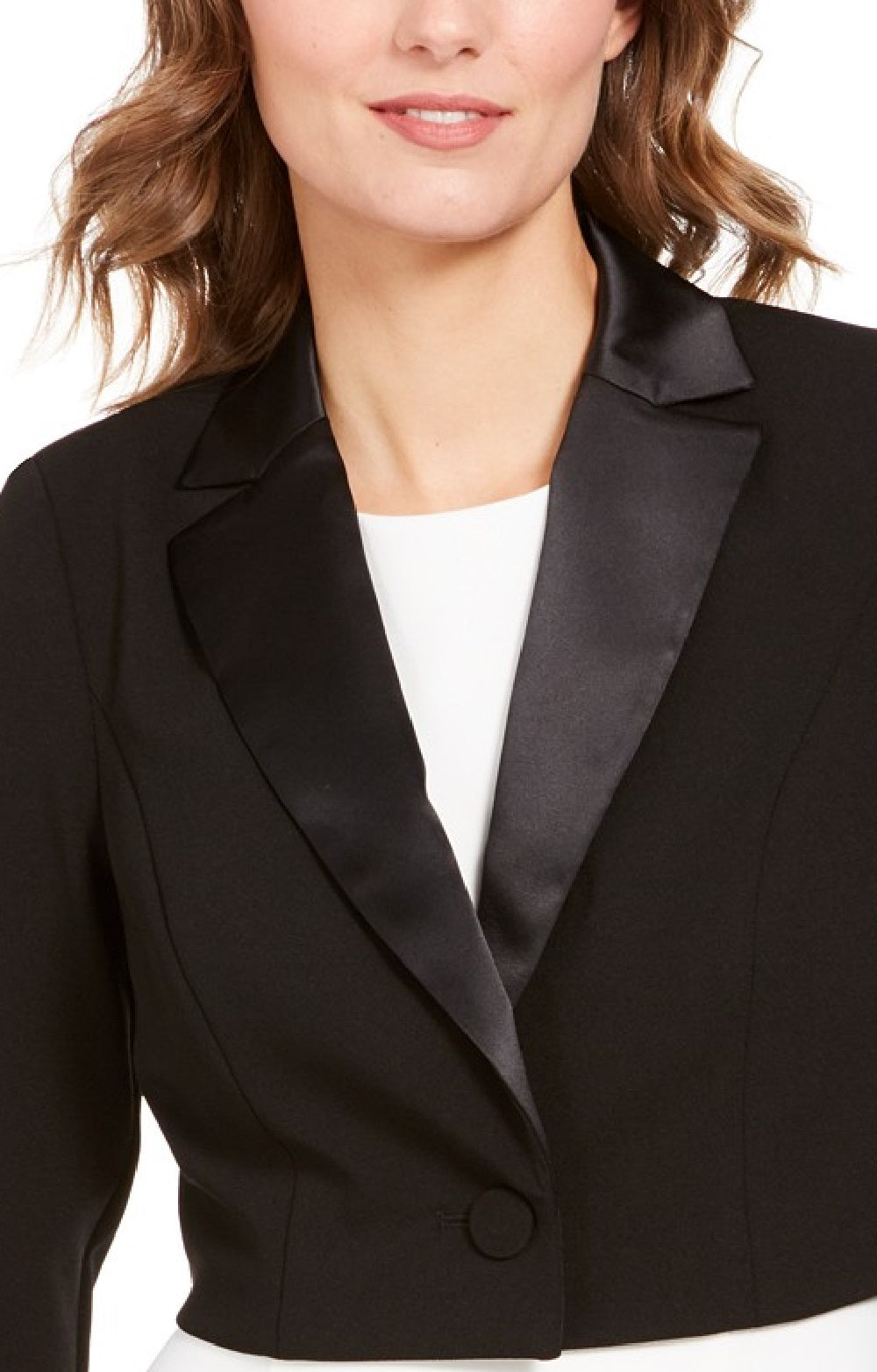 Adrianna Papell Women's Notched-Lapel Bolero Jacket Black Size 00