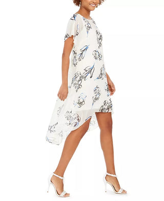 Adrianna Papell Women's Chiffon-Overlay Dress White Size Large