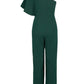 Adrianna Papell Women's Petite One-Shoulder Jumpsuit Green Size 6P