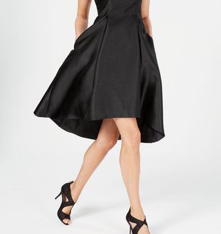 Adrianna Papell Women's Rhinestone High-Low Dress Black Size 12