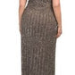 Adrianna Papell Women's Off-The-Shoulder Beaded Gown Brown Size 10