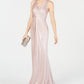 Adrianna Papell Women's Metallic Mermaid Gown Pink Size 6