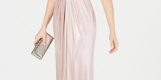 Adrianna Papell Women's Metallic Mermaid Gown Pink Size 6