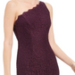 Adrianna Papell Women's One-Shoulder Lace Gown Dark Purple Size 2