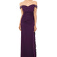 Betsy & Adam Women's Sleeveless Off Shoulder Maxi Sheath Evening Dress Purple Size 8