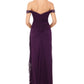 Betsy & Adam Women's Sleeveless Off Shoulder Maxi Sheath Evening Dress Purple Size 8