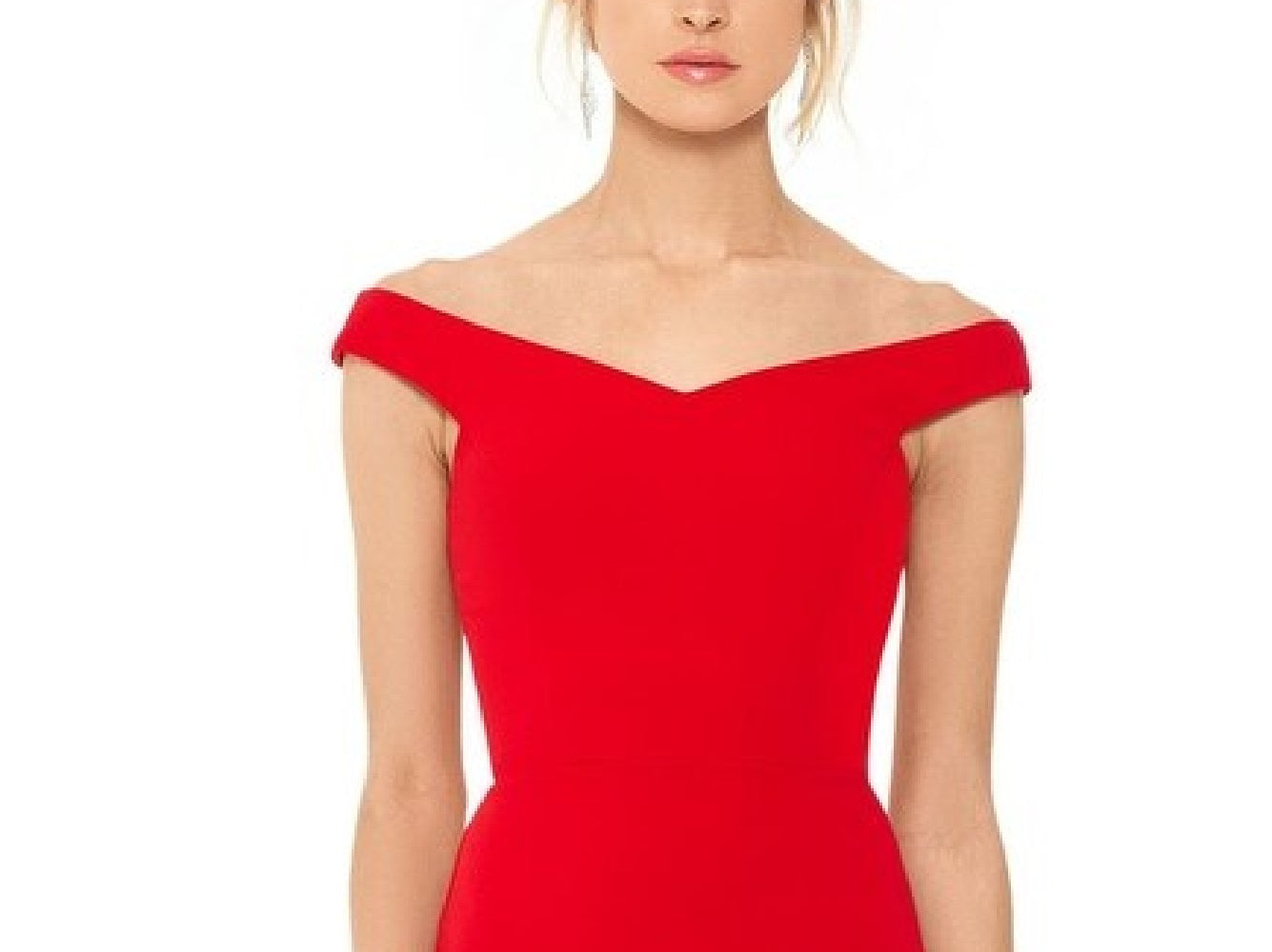 Betsy & Adam Women's Cap Sleeve Full-Length Mermaid Dress Red Size 6