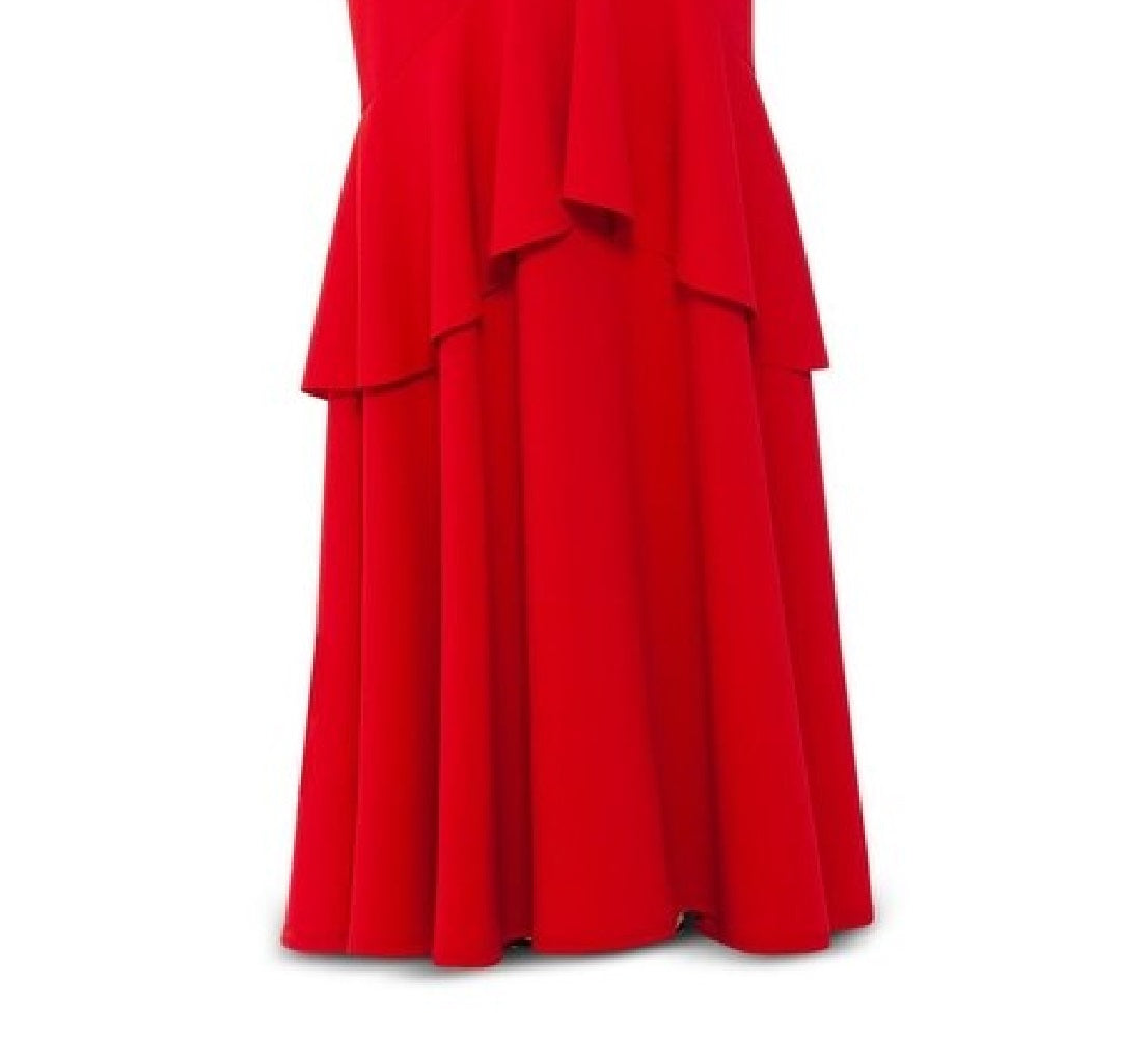 Betsy & Adam Women's Cap Sleeve Full-Length Mermaid Dress Red Size 6