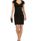 Betsy & Adam Women's Embellished Open-Back Sheath Dress Black Size 12