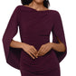 Betsy & Adam Women's Velvet Drape-Back Dress Wine Size 8