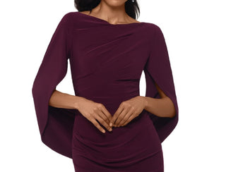 Betsy & Adam Women's Velvet Drape-Back Dress Wine Size 8