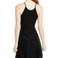 Rosie Harlow Juniors' Sparkle Halter Neck Skater Dress Blue Size Small