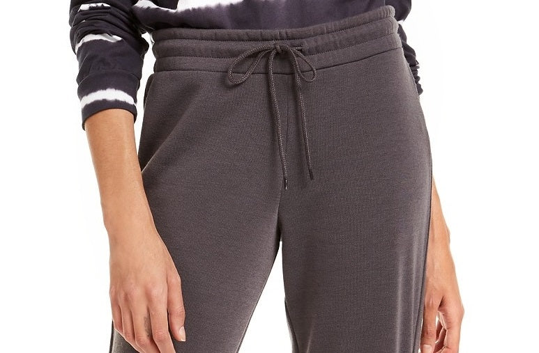 Planet Gold Juniors' Side-Snap Jogger Pants Blackened Pearl Size Small