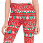 Planet Gold Juniors' Printed Holiday Leggings Wine Size Medium