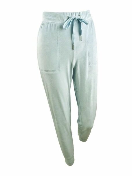 Planet Gold Juniors' Velour Jogger Pants Blue Size Large