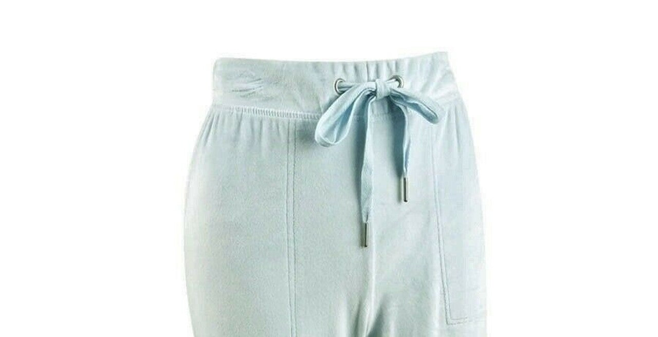 Planet Gold Juniors' Velour Jogger Pants Blue Size Large