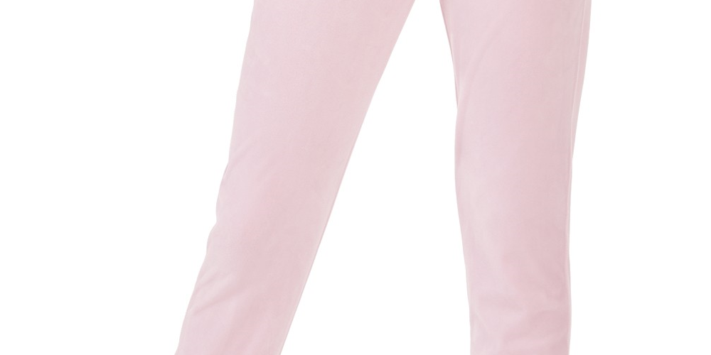 Planet Gold Juniors' Velour Jogger Pants Dark Pink Size X-Large