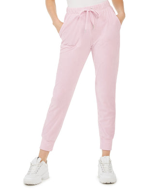 Planet Gold Juniors' Velour Jogger Pants Pink Size X-Small