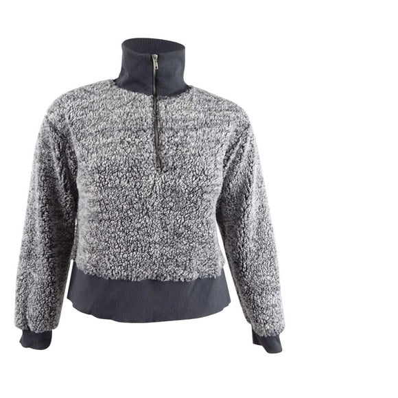 Derek Heart Juniors Half-Zipturtleneck Sweater Blackened Pearl Gray Size Large