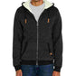 Buffalo David Bitton Men's Fortino Faux Fur Logo Zip Front Hoodie Black Size Medium