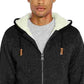 Buffalo David Bitton Men's Fortino Faux Fur Logo Zip Front Hoodie Black Size Medium