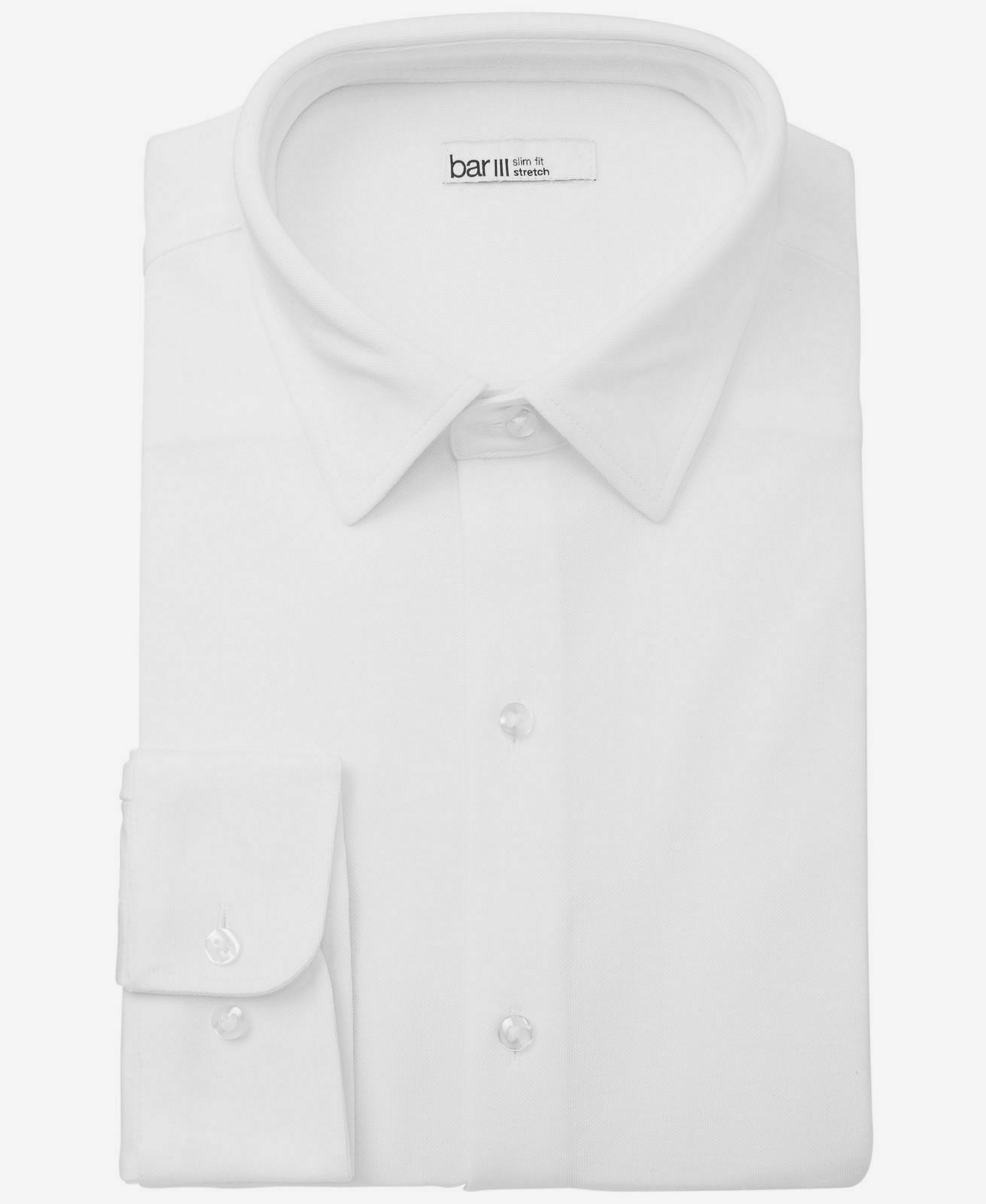 Bar III Men's Slim-Fit Stretch Dress Shirt White Size 14-32-33