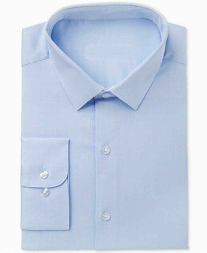 Bar III Men's Max Slim-Fit Textured Dress Shirt Light Blue Size 14x32-33
